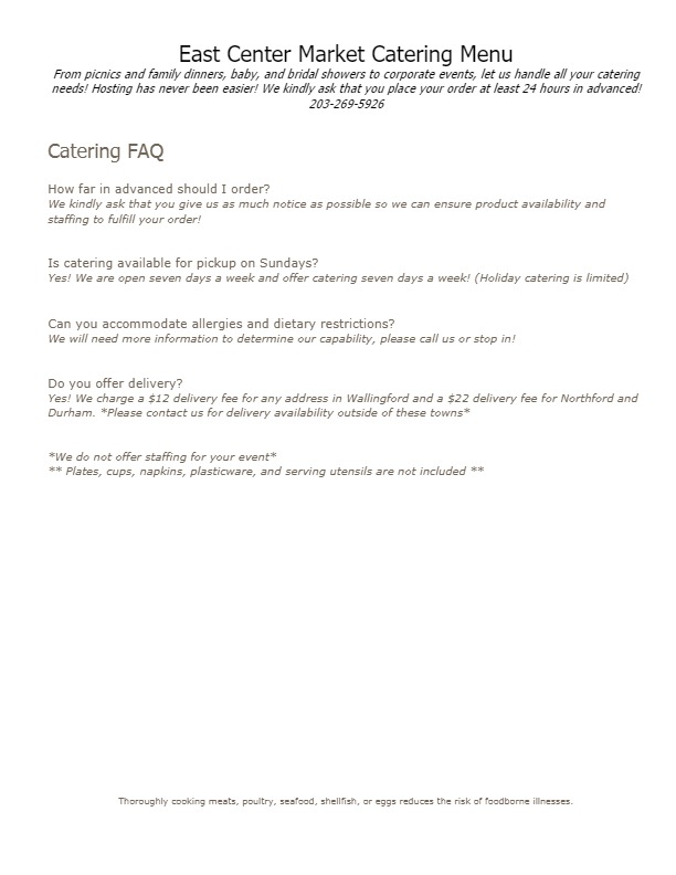 East Center Market Catering